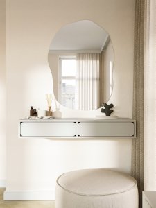 Selsey Toaletka wisząca Wuwu z dwiema szufladami 110 cm szarobeżowa 2