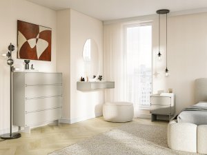 Selsey Toaletka wisząca Wuwu z dwiema szufladami 110 cm szarobeżowa 7