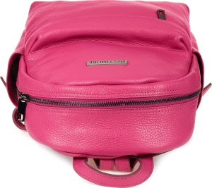 Beltimore Fuksjowy mały skórzany plecak damski elegancki plecaczek A5 Beltimore P15 6