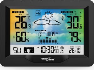GreenBlue Stacja pogodowa bezprzewodowa kolorowa GB540N DCF 2