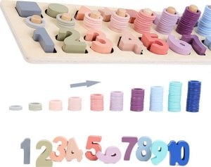 Educa Montessori Puzzle CYFERKI DREWNO Trening MÓZGU 1