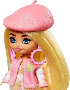 Lalka Barbie Mattel Lalka stylowa modowa Barbie Extra Mini Minis w berecie HLN48 ZA5105C 4