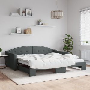 vidaXL vidaXL Sofa rozsuwana, ciemnoszara, 100x200 cm, tkanina 1