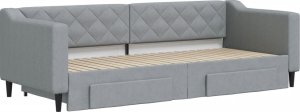 vidaXL vidaXL Sofa rozsuwana z szufladami, jasnoszara, 80x200 cm, tkanina 3
