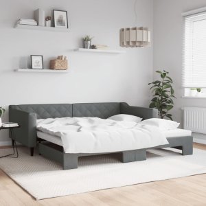 vidaXL vidaXL Sofa rozsuwana, ciemnoszara, 100x200 cm, tkanina 1