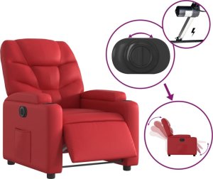 vidaXL Elektryczny fotel rozkładany, czerwony, obity sztuczną skórą 5