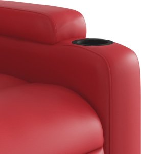 vidaXL Elektryczny fotel rozkładany, czerwony, obity sztuczną skórą 10