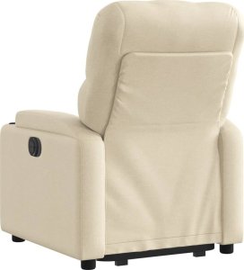 vidaXL vidaXL Podnoszony fotel rozkładany, kremowy, obity tkaniną 5