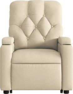 vidaXL vidaXL Podnoszony fotel rozkładany, kremowy, obity tkaniną 9