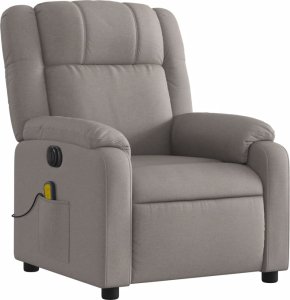 vidaXL vidaXL Rozkładany fotel masujący, elektryczny, kolor taupe, tkanina 3