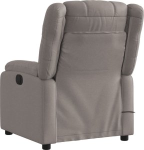 vidaXL vidaXL Rozkładany fotel masujący, elektryczny, kolor taupe, tkanina 4