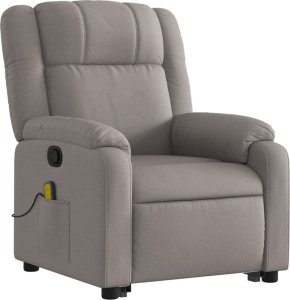 vidaXL vidaXL Podnoszony fotel masujący, rozkładany, kolor taupe, tkanina 3