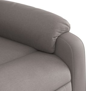 vidaXL vidaXL Podnoszony fotel masujący, rozkładany, kolor taupe, tkanina 10