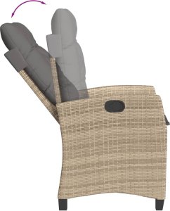 vidaXL 5-cz. zestaw mebli ogrodowych z poduszkami, beżowy, polirattan 4