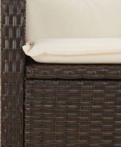 vidaXL 5-cz. zestaw mebli ogrodowych z poduszkami, brązowy, polirattan 6