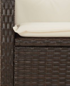 vidaXL 5-cz. zestaw mebli ogrodowych z poduszkami, brązowy, polirattan 5