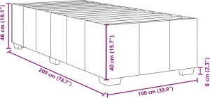 vidaXL vidaXL Rama łóżka, kremowa, 90 x 200 cm, tapicerowana tkaniną 9