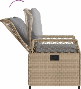vidaXL 5-cz. zestaw mebli ogrodowych z poduszkami, beżowy, polirattan 5