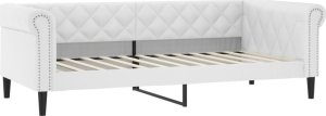 vidaXL vidaXL Sofa z funkcją spania, biała, 100x200 cm, sztuczna skóra 2