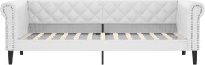 vidaXL vidaXL Sofa z funkcją spania, biała, 100x200 cm, sztuczna skóra 3