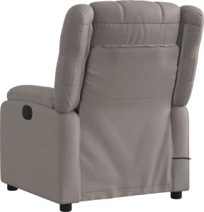 vidaXL vidaXL Rozkładany fotel masujący, taupe, obity tkaniną 4