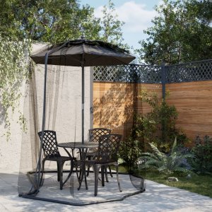 vidaXL vidaXL Moskitiera pod parasol, czarna, 330x250 cm 1