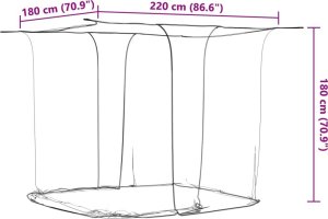 vidaXL vidaXL Moskitiera wisząca, biała, 220x180x180 cm 8