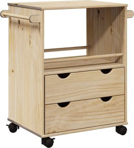 vidaXL vidaXL Wózek kuchenny OTTA, 71x45x80 cm, lite drewno sosnowe 2