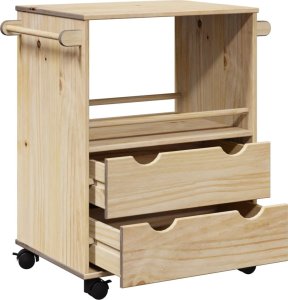 vidaXL vidaXL Wózek kuchenny OTTA, 71x45x80 cm, lite drewno sosnowe 5