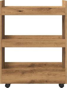 vidaXL Wąski wózek pomocniczy, 3-poziomowy, dąb artisian 4
