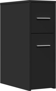 vidaXL vidaXL Wąska szafka łazienkowa na kółkach, czarna 2