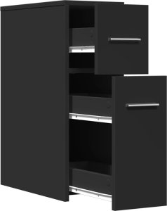 vidaXL vidaXL Wąska szafka łazienkowa na kółkach, czarna 7