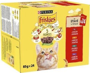 Triton PURINA Friskies Cat mięso w sosie MIX smaków 24x85g 1