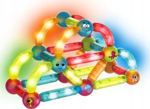 Egaleco L73H KLOCKI MAGNETYCZNE ŚWIECĄCE FLUO 52SZT 3