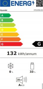 Chłodziarka do wina Hyundai VIN12G winiarka wolnostojąca 4