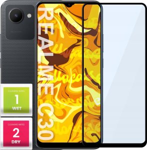 Hello Case SZKŁO HARTOWANE DO REALME C30 PEŁNE NA CAŁY EKRAN SZKIEŁKO OCHRONNE SZYBKA 1