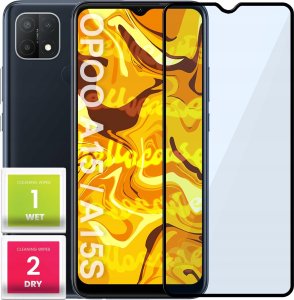 Hello Case SZKŁO HARTOWANE DO OPPO A15 / A15S PEŁNE NA CAŁY EKRAN SZKIEŁKO OCHRONNE 5D 1