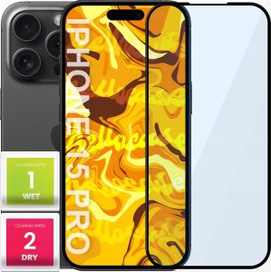 Hello Case SZKŁO HARTOWANE DO IPHONE 15 PRO PEŁNE NA CAŁY EKRAN SZKIEŁKO OCHRONNE 5D 1