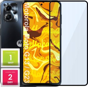 Hello Case SZKŁO HARTOWANE DO MOTOROLA MOTO G13 / G23 PEŁNE NA CAŁY EKRAN SZKIEŁKO 5D 1