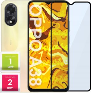 Hello Case SZKŁO HARTOWANE DO OPPO A38 PEŁNE NA CAŁY EKRAN SZKIEŁKO OCHRONNE SZYBKA 5D 1