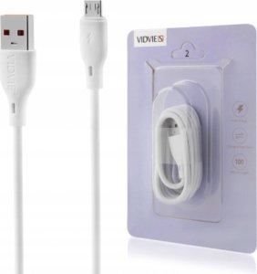 Kabel USB Hello Case KABEL VIDVIE DC06 USB / MICRO 1M BIAŁY DO ŁADOWANIA SZYBKI 2.1A 1