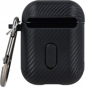 Hello Case ETUI DO SŁUCHAWEK APPLE AIRPODS / AIRPODS 2 CZARNE CARBON WYTRZYMAŁE UCHWYT 1