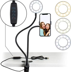 Lampka biurkowa ATL ZD67F Lampa pierścieniowa do selfie       uchwyt 1