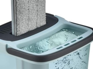 Mop Verk Mop płaski z wyciskaczem wiadrem dwukomorowy do mycia podłogi 3x nakładki 8