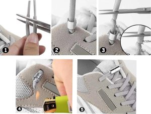Verk Sznurówki bez wiązania do butów obuwia elastyczne gumowe sznurowadła 100cm Sznurówki bez wiązania do butów obuwia elastyczne gumowe sznurowadła 100cm 9