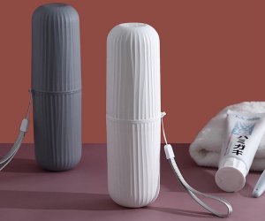 Verk Etui pojemnik na szczoteczkę pastę do zębów podróży organizer kosmetyczka Etui pojemnik na szczoteczkę pastę do zębów podróży organizer kosmetyczka 5