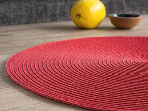 Verk Podkładka okrągła pod talerz na stół kuchenna pleciona mata stołowa bordowa Podkładka okrągła pod talerz na stół kuchenna pleciona mata stołowa bordowa 10