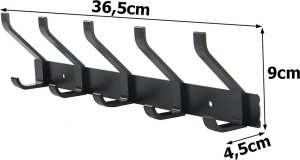 Verk Wieszak ścienny na ubrania na ścianę do przedpokoju łazienki 5 haczyków Wieszak ścienny na ubrania na ścianę do przedpokoju łazienki 5 haczyków 10