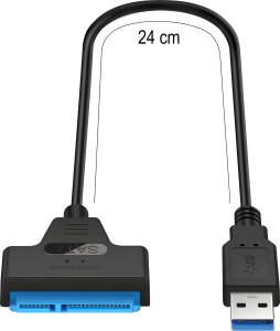 Adapter USB Retoo ADAPTER USB 3.0 NA SATA 2,5 DO DYSKU HDD SSD KONWERTER KABEL PRZEJŚCIÓWKA 9