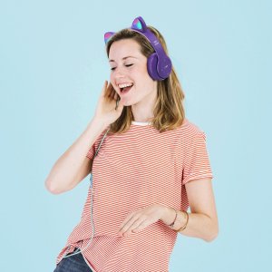 Słuchawki Retoo SŁUCHAWKI DLA DZIECI BLUETOOTH KOCIE USZY KOT LED RGB NAUSZNE MIKROFON 10
